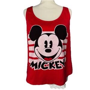 Mickey Mouse Disney Red Lace Back Teen XXL/2XG 19 Kidcore Cartoon Tank Top Shirt